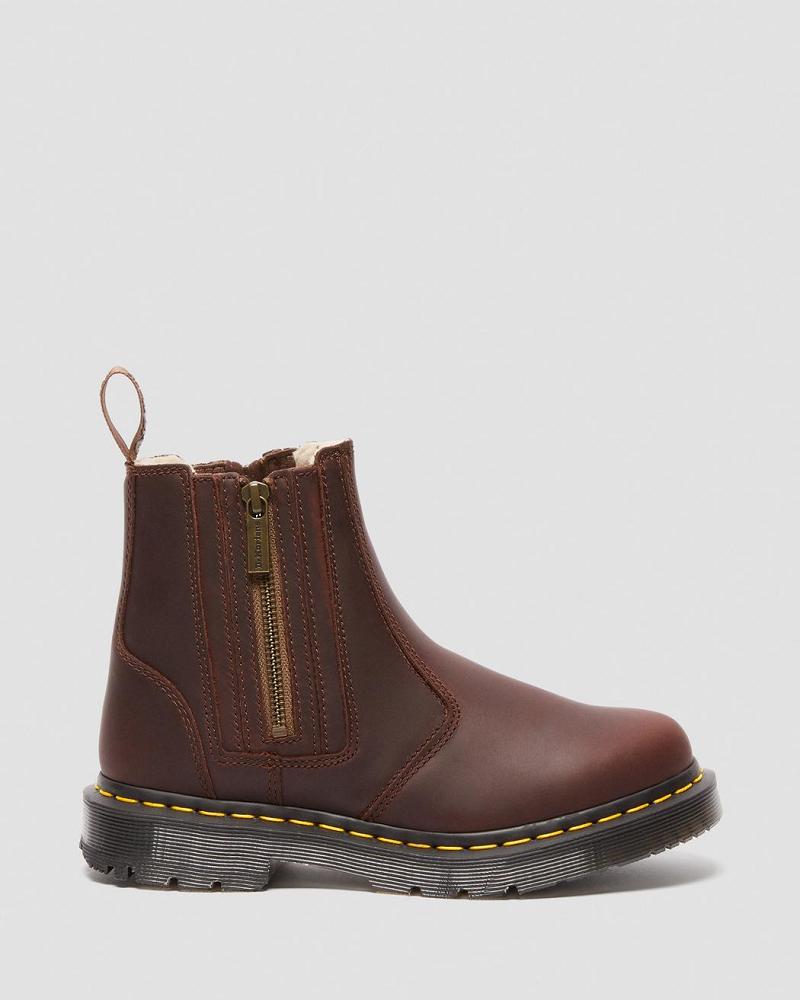 Dr Martens 2976 DM's Wintergrip Zip Arbejdsstøvler Dame Brune | DK 396UZG